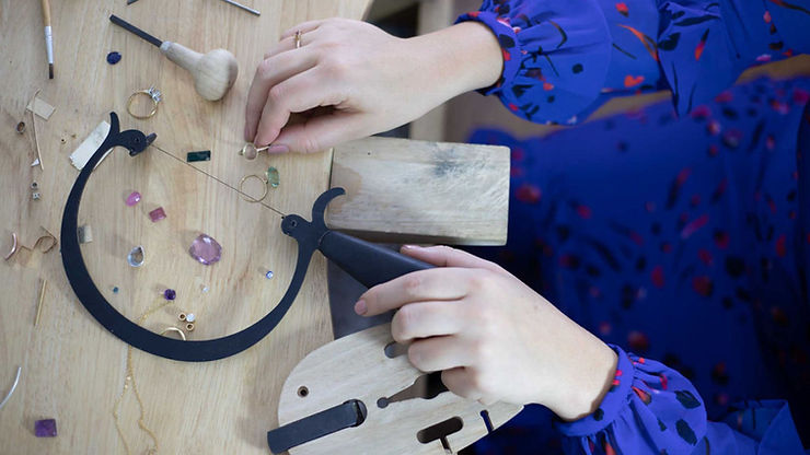 A jewellers saw in use