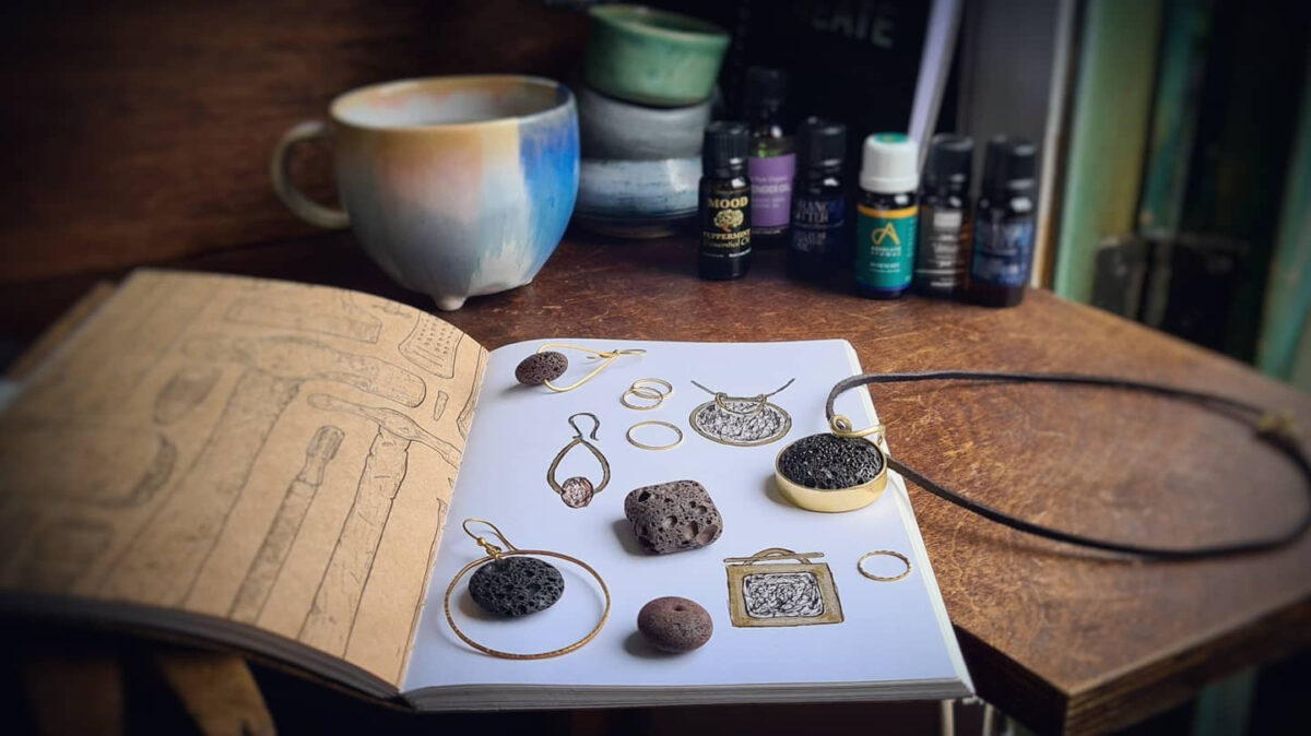 Sketches of jewellery designs