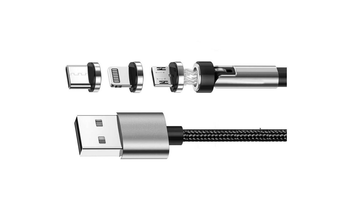 Magnetic USB charging cable system