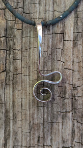 silver hand forged scroll pendant