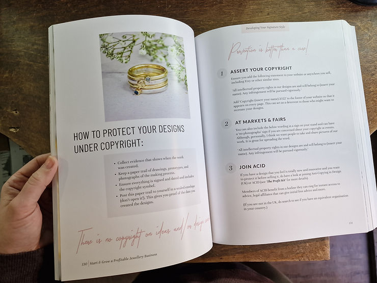 Book open on page with stacking rings on it